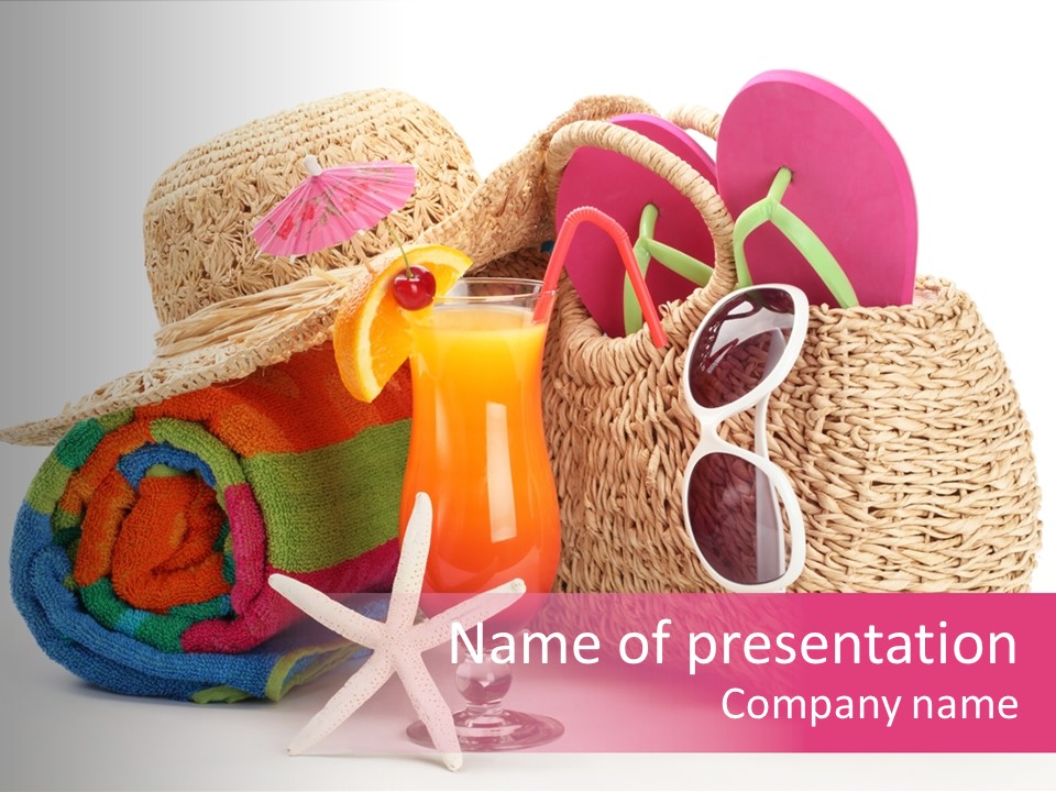 Tropical Flop Umbrella PowerPoint Template