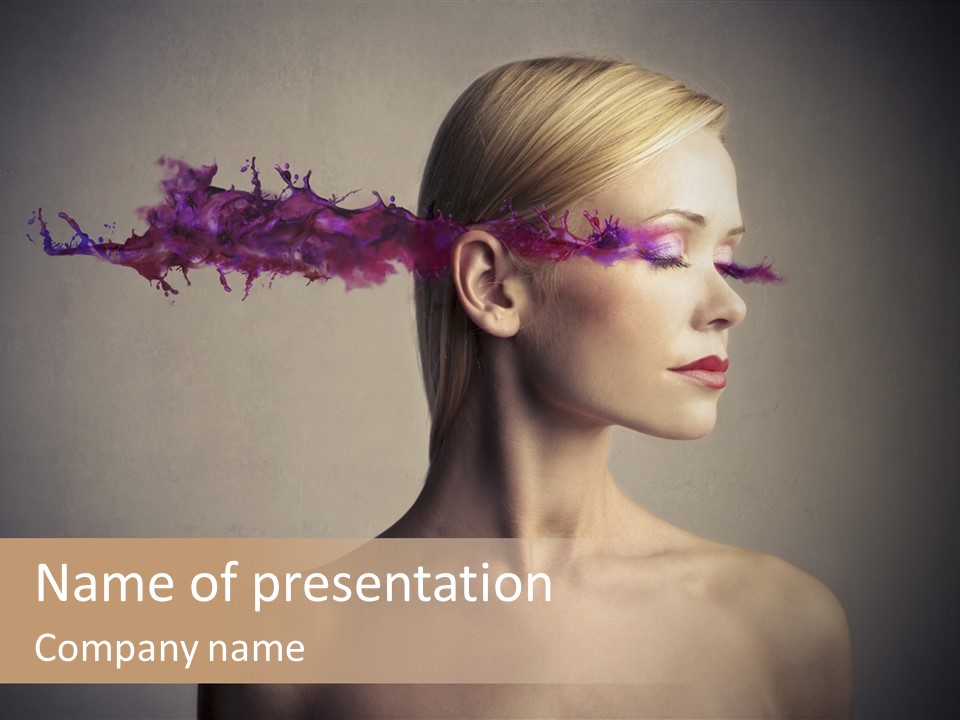 Naked Blonde Eye PowerPoint Template