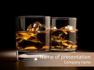 Gold Spirits Liquid PowerPoint Template