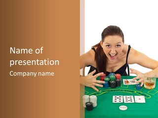Whiskey Green Female PowerPoint Template
