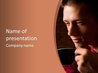 Tea Man Caucasian PowerPoint Template