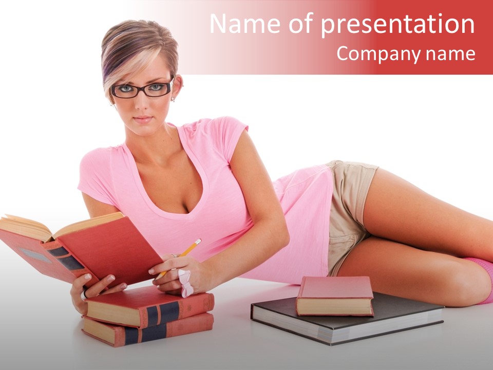 Student School Hair PowerPoint Template