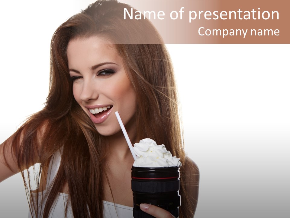 Photography Happy Woman PowerPoint Template