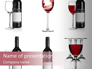 Wine Red Wine Leaves PowerPoint Template