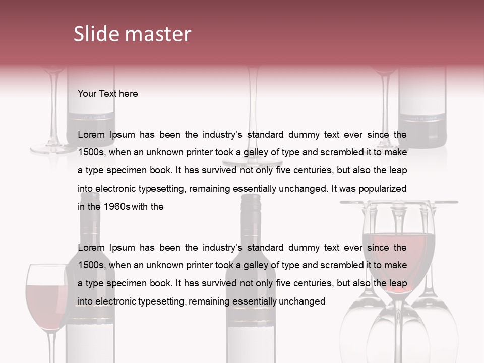 Wine Red Wine Leaves PowerPoint Template