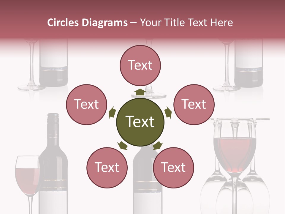 Wine Red Wine Leaves PowerPoint Template
