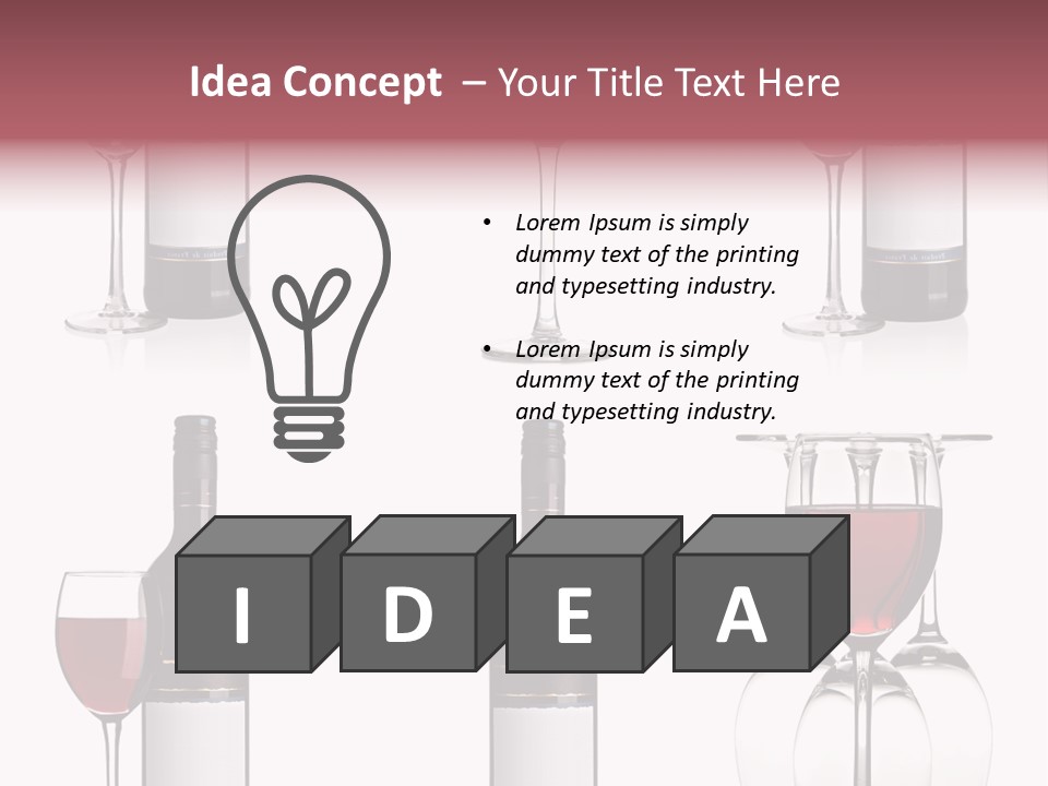 Wine Red Wine Leaves PowerPoint Template