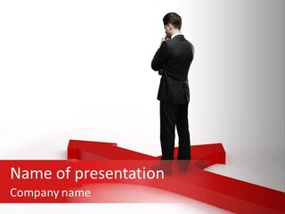 Isolated Red Goal PowerPoint Template