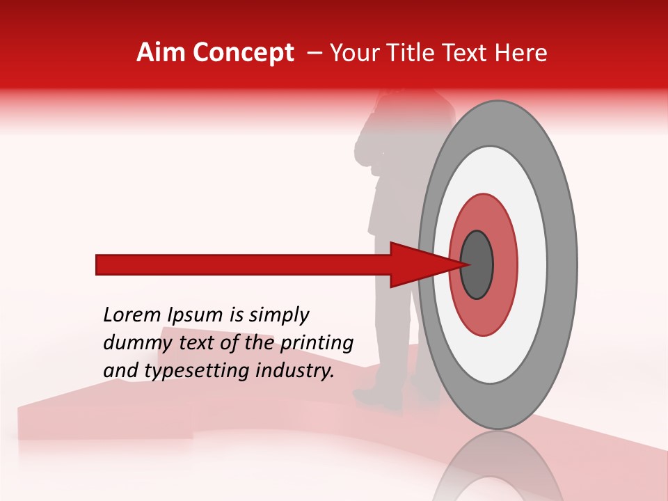 Isolated Red Goal PowerPoint Template