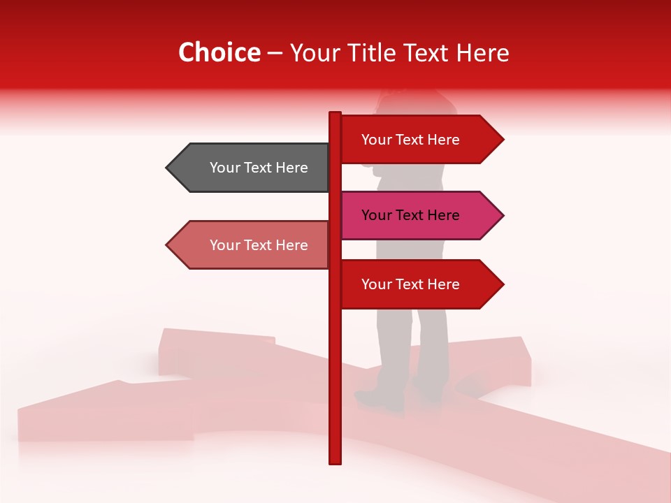 Isolated Red Goal PowerPoint Template