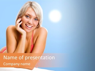 Swimsuit Paradise Sun PowerPoint Template