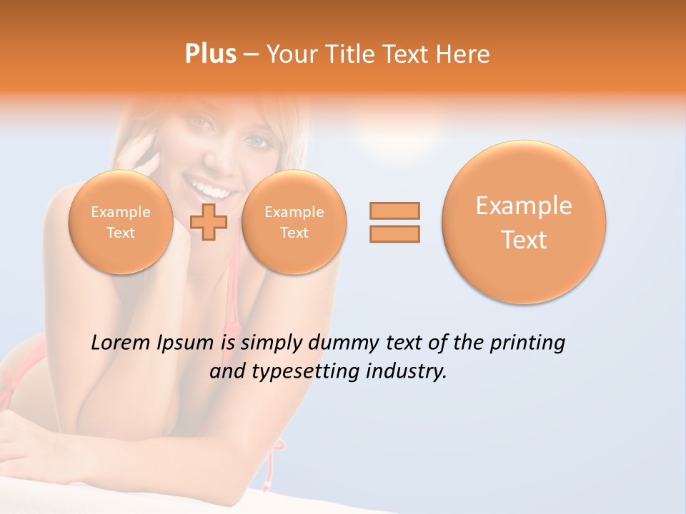 Swimsuit Paradise Sun PowerPoint Template