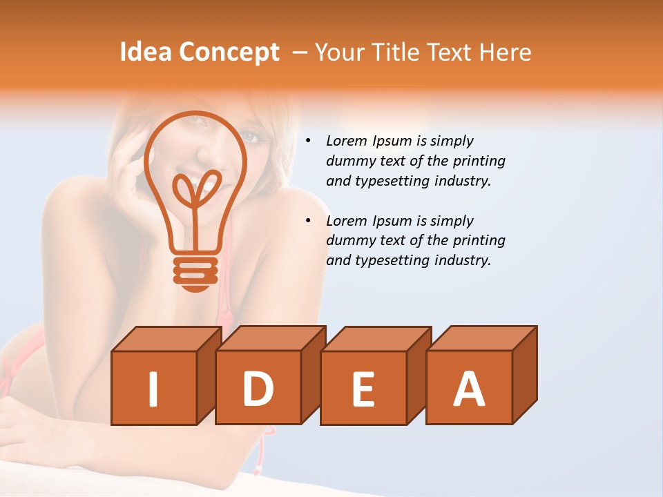 Swimsuit Paradise Sun PowerPoint Template