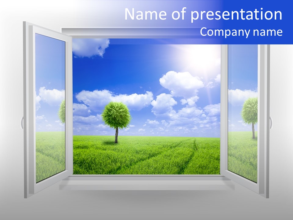 Window Field Illustration PowerPoint Template