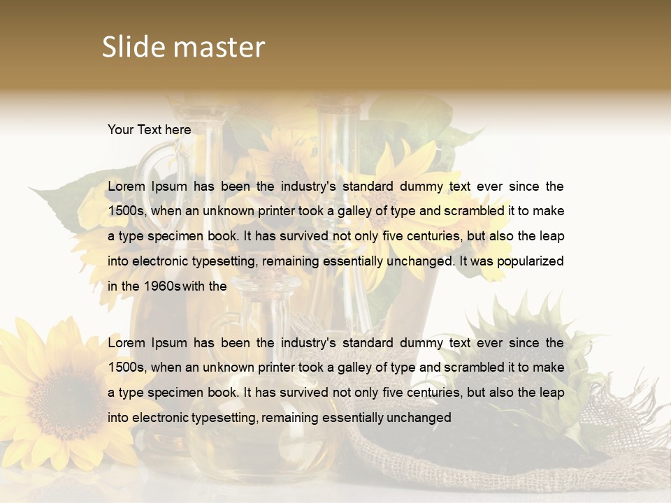 Sunflower Vegetable Oil PowerPoint Template