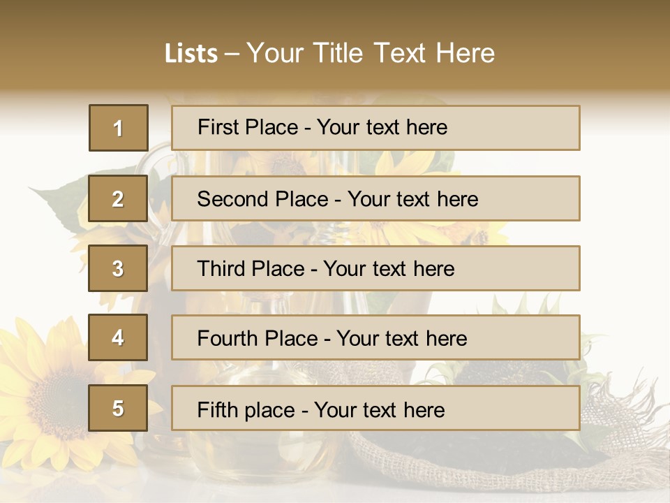 Sunflower Vegetable Oil PowerPoint Template