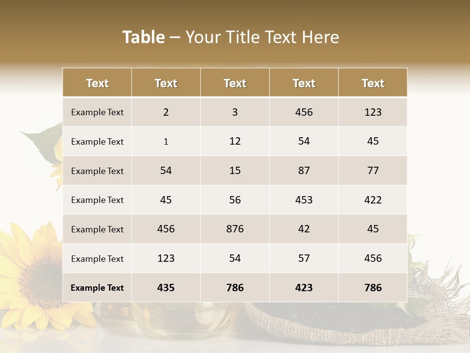 Sunflower Vegetable Oil PowerPoint Template