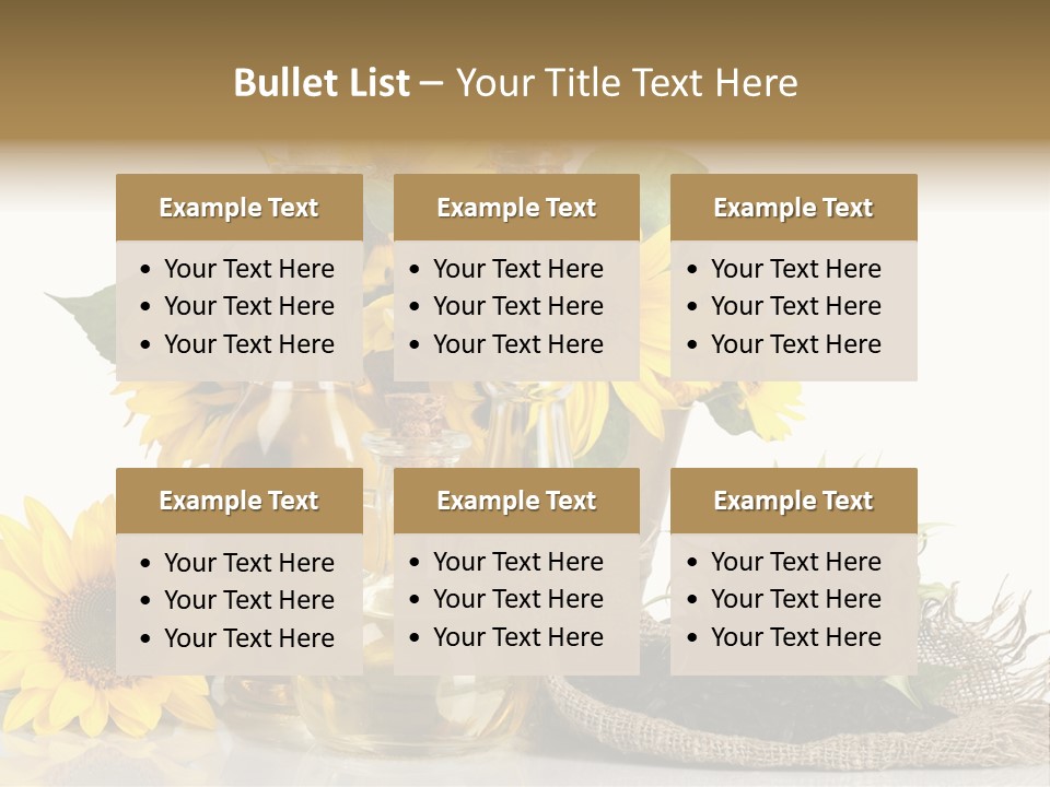 Sunflower Vegetable Oil PowerPoint Template