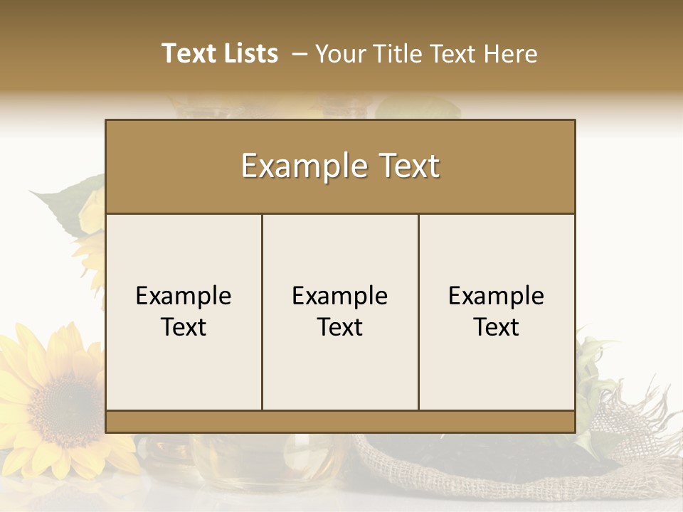 Sunflower Vegetable Oil PowerPoint Template