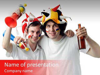 Hat Male Fan PowerPoint Template