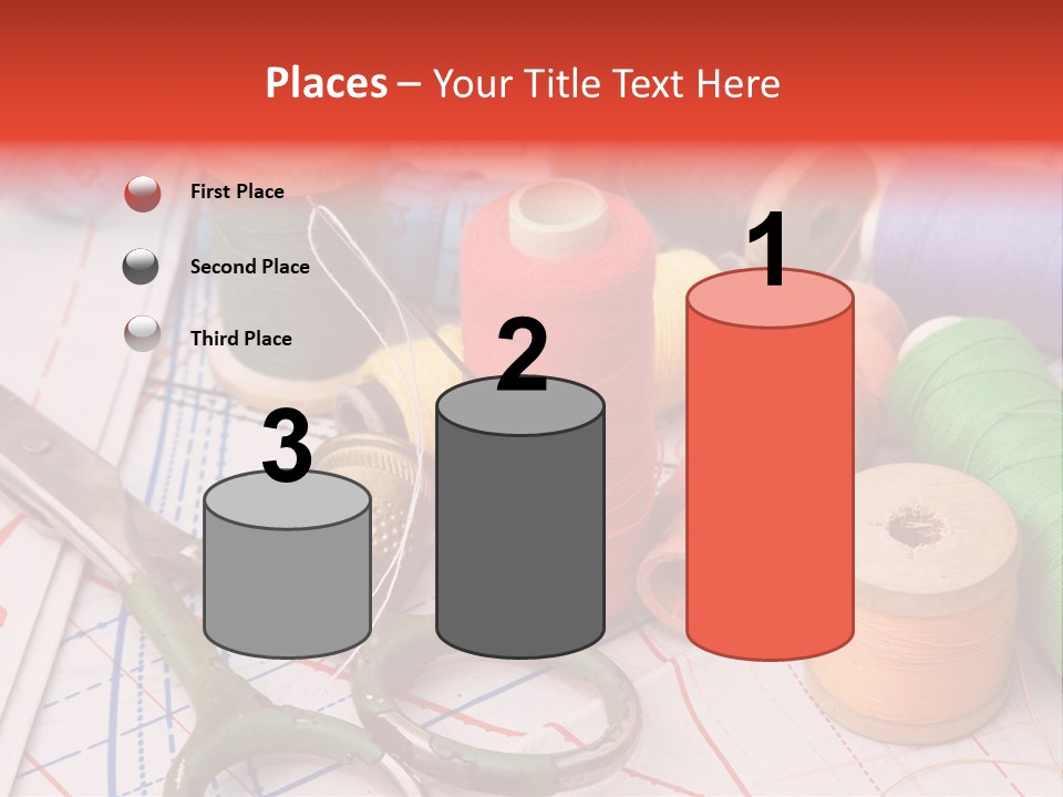 Buttons Cotton Tape Measure PowerPoint Template