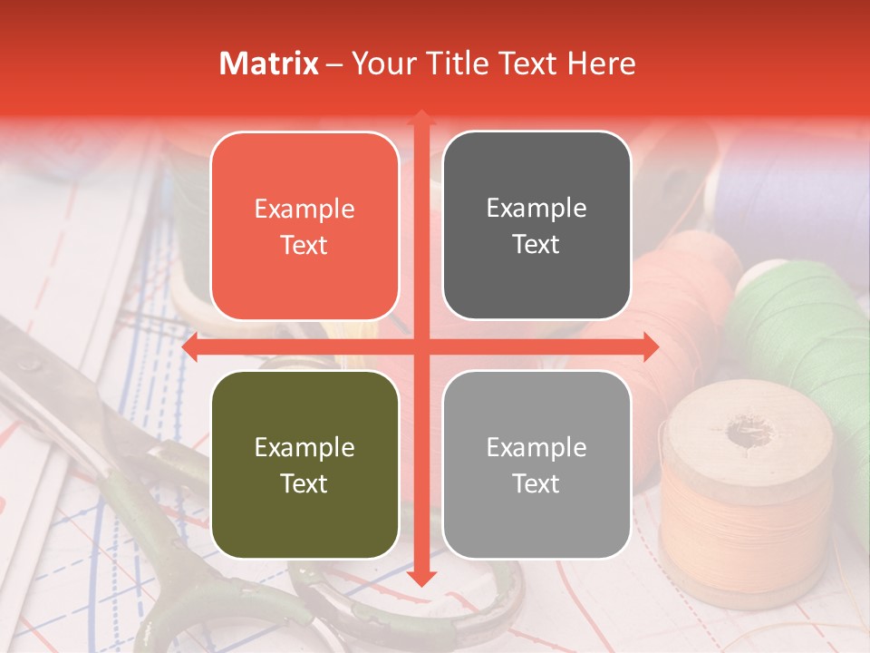 Buttons Cotton Tape Measure PowerPoint Template
