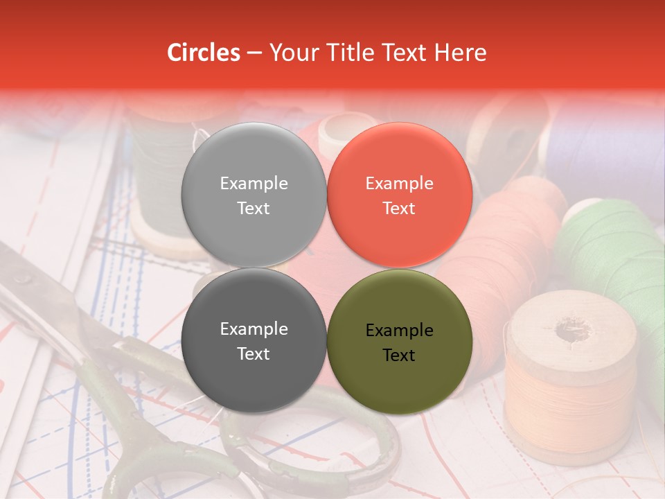 Buttons Cotton Tape Measure PowerPoint Template