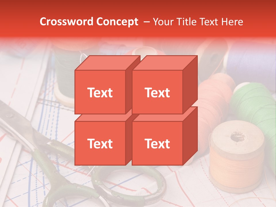 Buttons Cotton Tape Measure PowerPoint Template