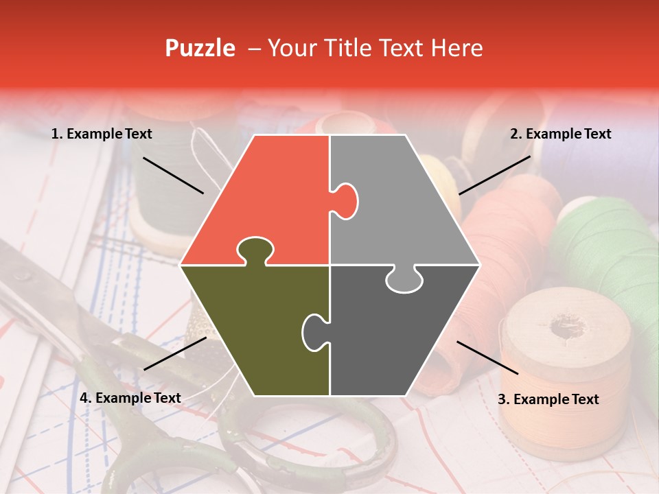 Buttons Cotton Tape Measure PowerPoint Template