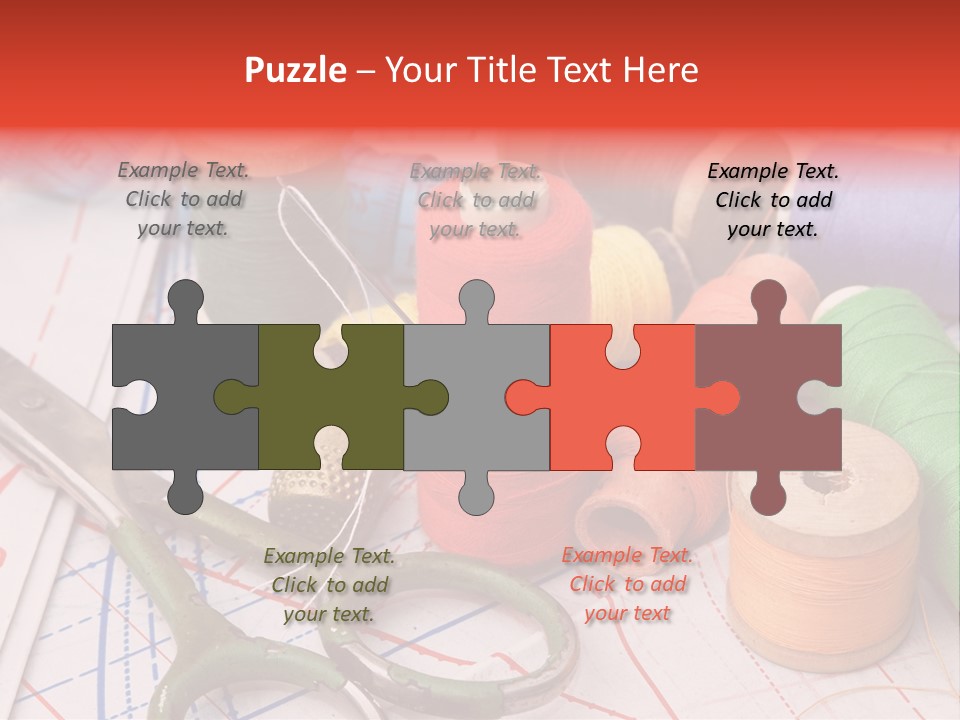 Buttons Cotton Tape Measure PowerPoint Template