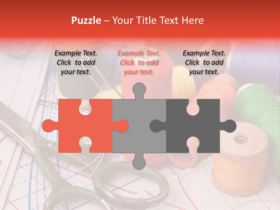 Buttons Cotton Tape Measure PowerPoint Template