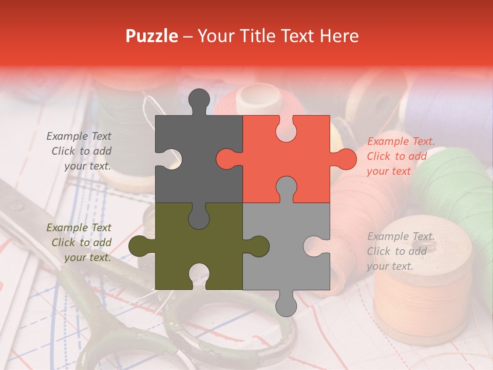 Buttons Cotton Tape Measure PowerPoint Template