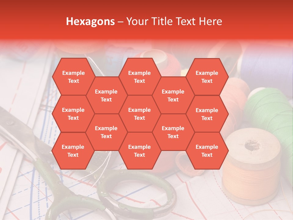 Buttons Cotton Tape Measure PowerPoint Template