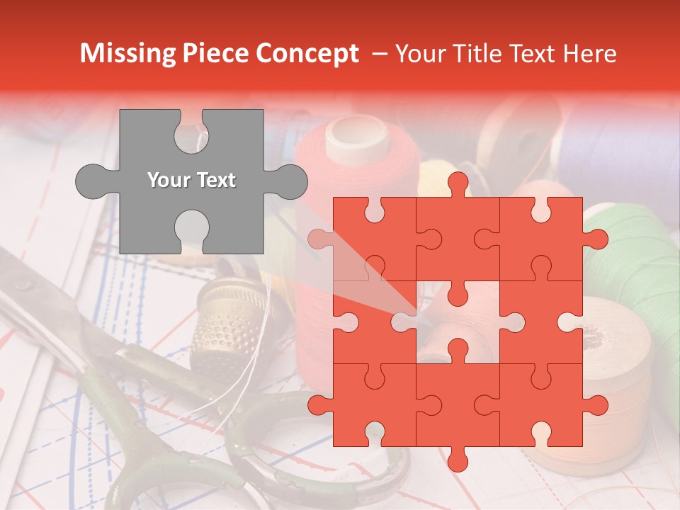 Buttons Cotton Tape Measure PowerPoint Template