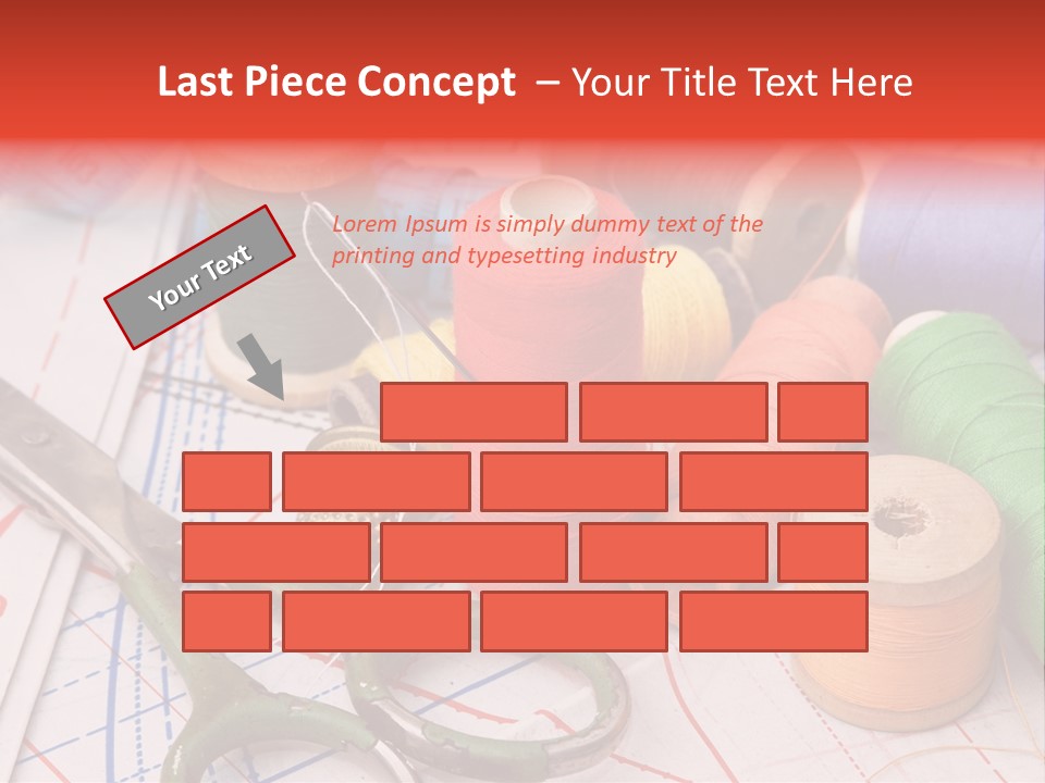 Buttons Cotton Tape Measure PowerPoint Template