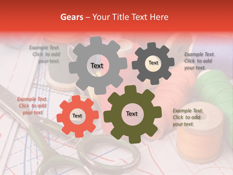 Buttons Cotton Tape Measure PowerPoint Template