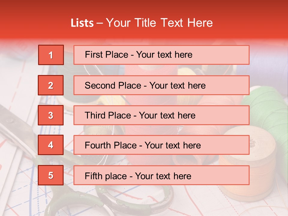 Buttons Cotton Tape Measure PowerPoint Template