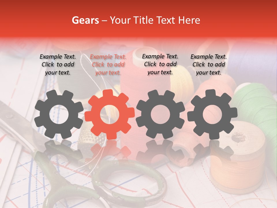 Buttons Cotton Tape Measure PowerPoint Template