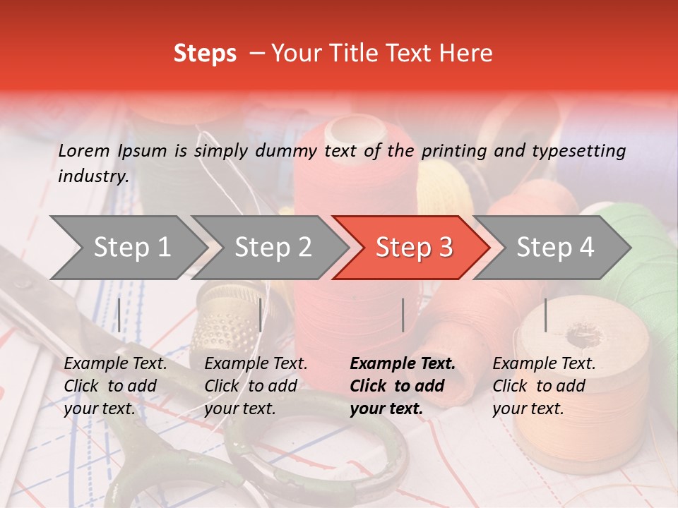 Buttons Cotton Tape Measure PowerPoint Template