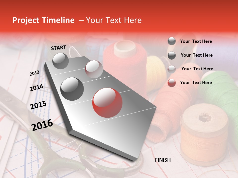 Buttons Cotton Tape Measure PowerPoint Template