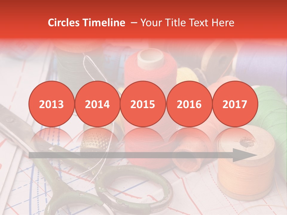 Buttons Cotton Tape Measure PowerPoint Template