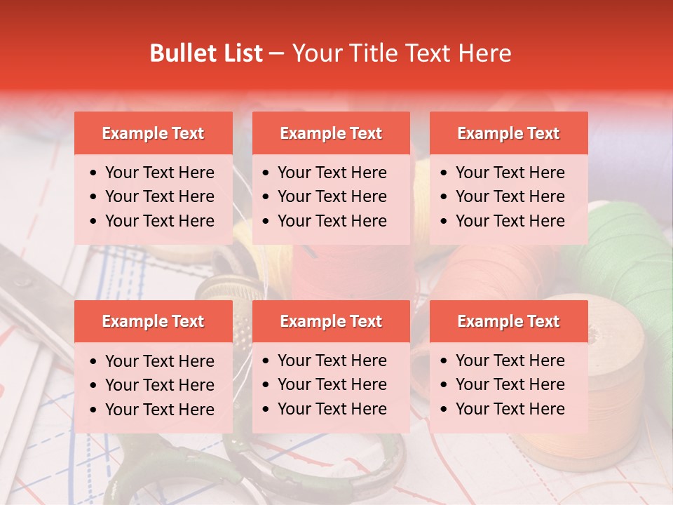 Buttons Cotton Tape Measure PowerPoint Template