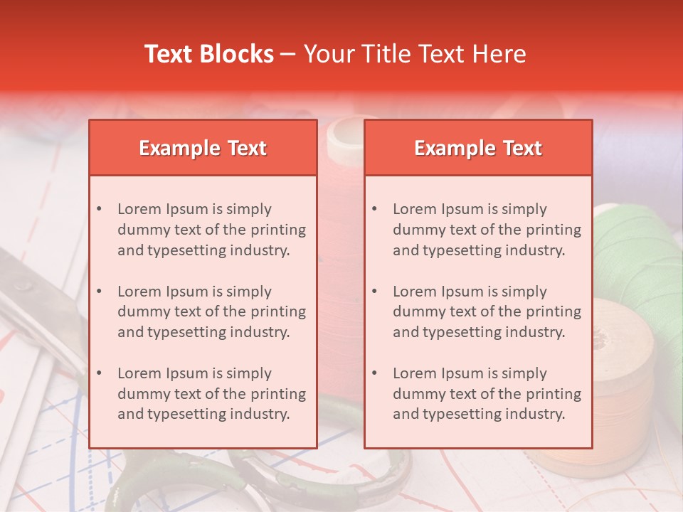 Buttons Cotton Tape Measure PowerPoint Template