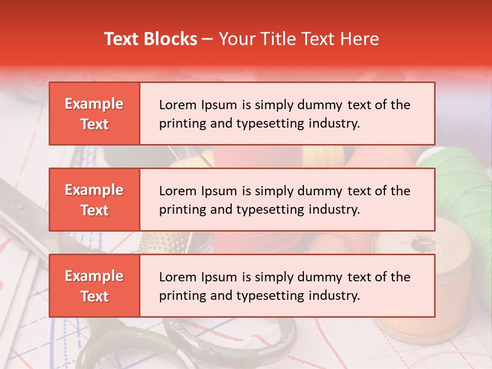 Buttons Cotton Tape Measure PowerPoint Template