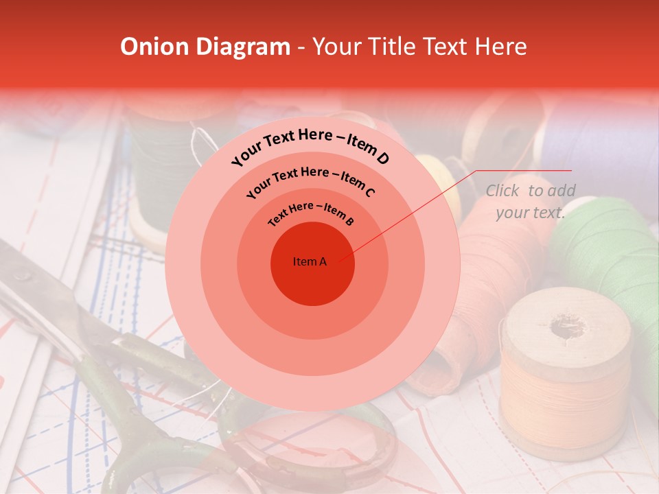 Buttons Cotton Tape Measure PowerPoint Template