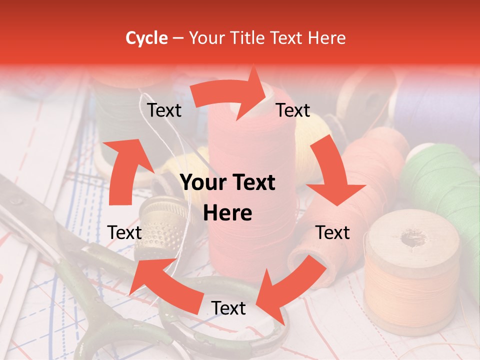 Buttons Cotton Tape Measure PowerPoint Template