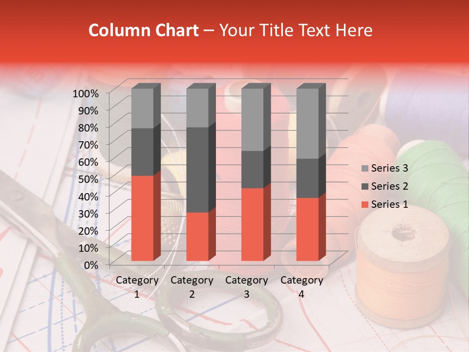Buttons Cotton Tape Measure PowerPoint Template