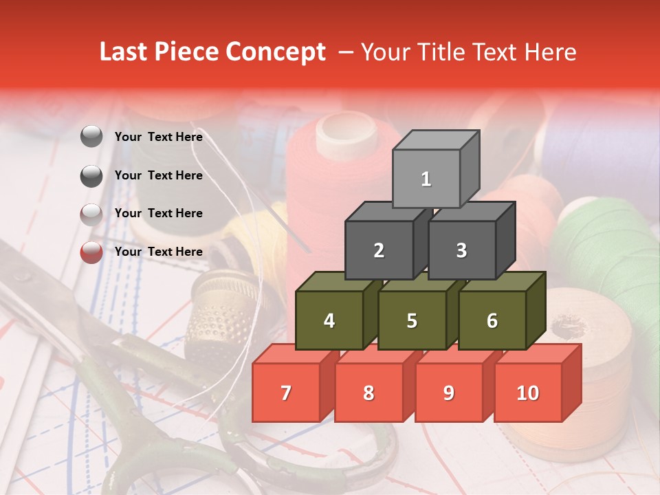 Buttons Cotton Tape Measure PowerPoint Template