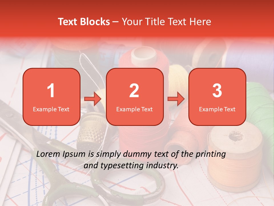 Buttons Cotton Tape Measure PowerPoint Template