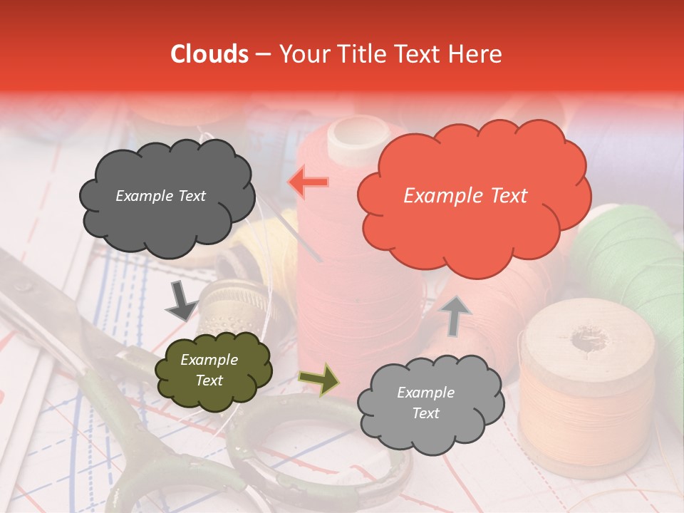 Buttons Cotton Tape Measure PowerPoint Template